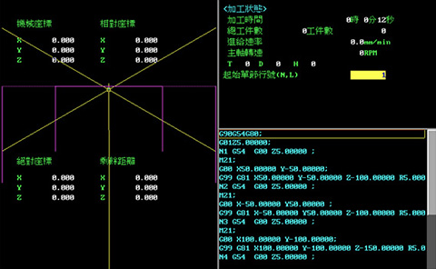 七軸數(shù)控深孔鉆控制系統(tǒng)畫面